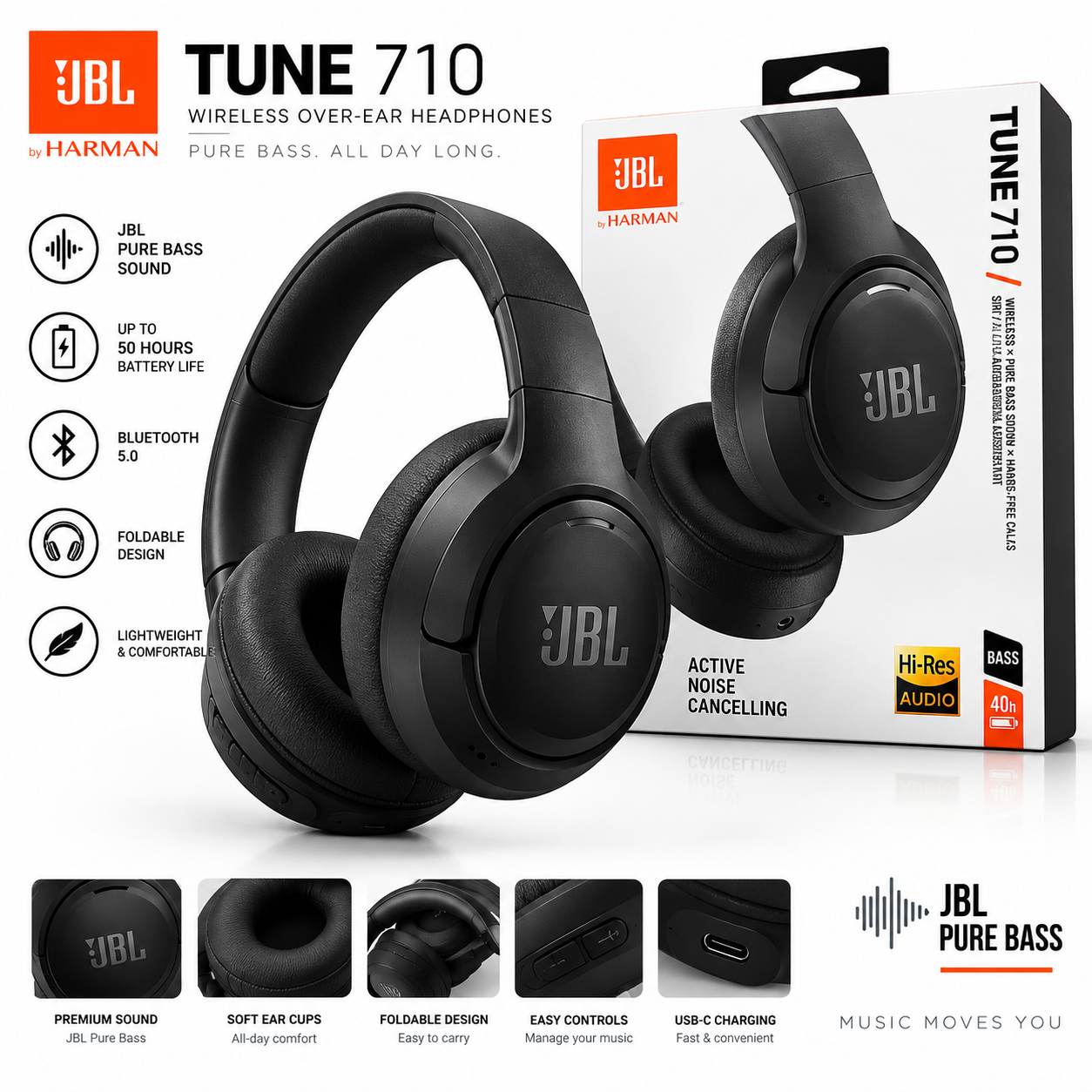 هدفون JBL TUNE T710